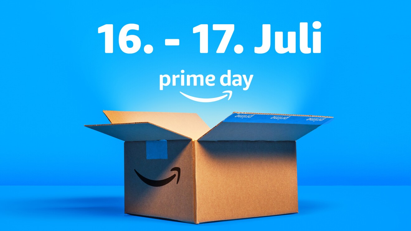 Das Datum vom Amazon Prime Day 2024 über einem Karton