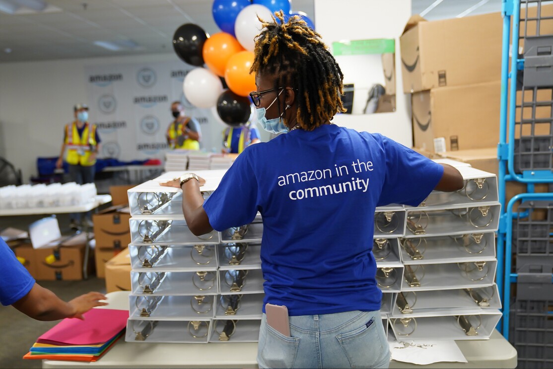 Amazon donates school supplies to support students "Right now needs" at 50+ schools in the Arlington, VA area