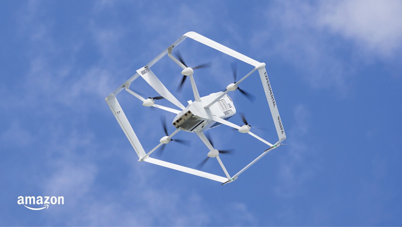 MK27-2 drone flys in the air. It has a hexagonal design and propellers.