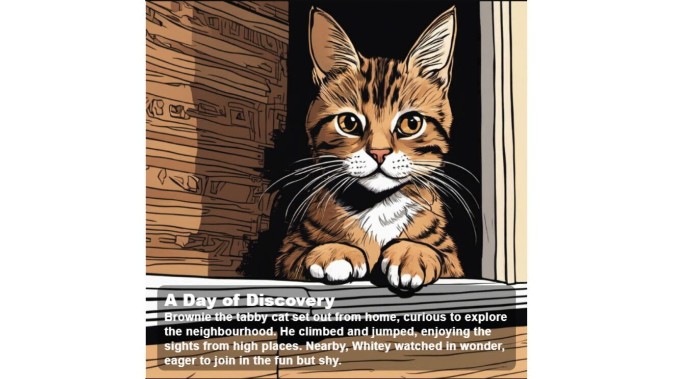An AI-generated snippet from AWS-developed StoryGen, a storytelling prototype.