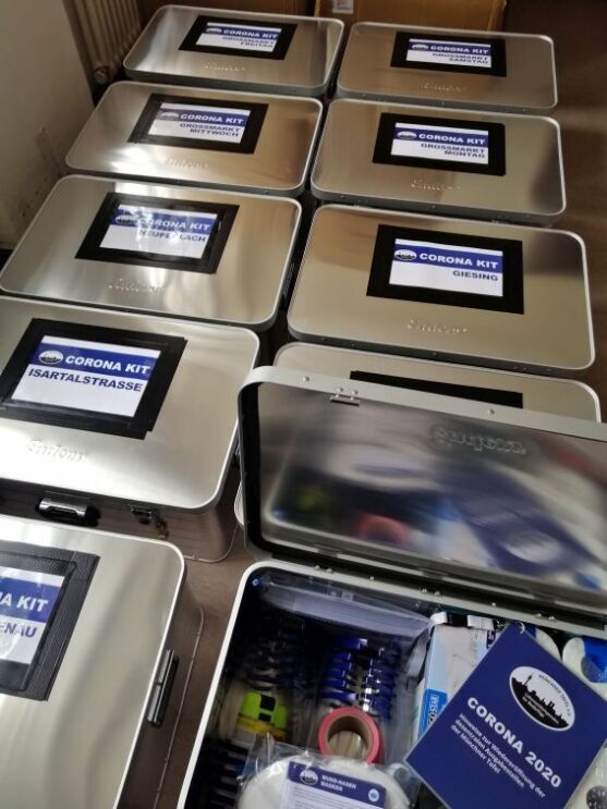 Corona Boxen der Münchner Tafel