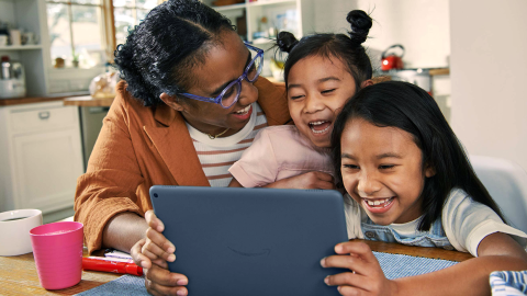 People using a tablet device