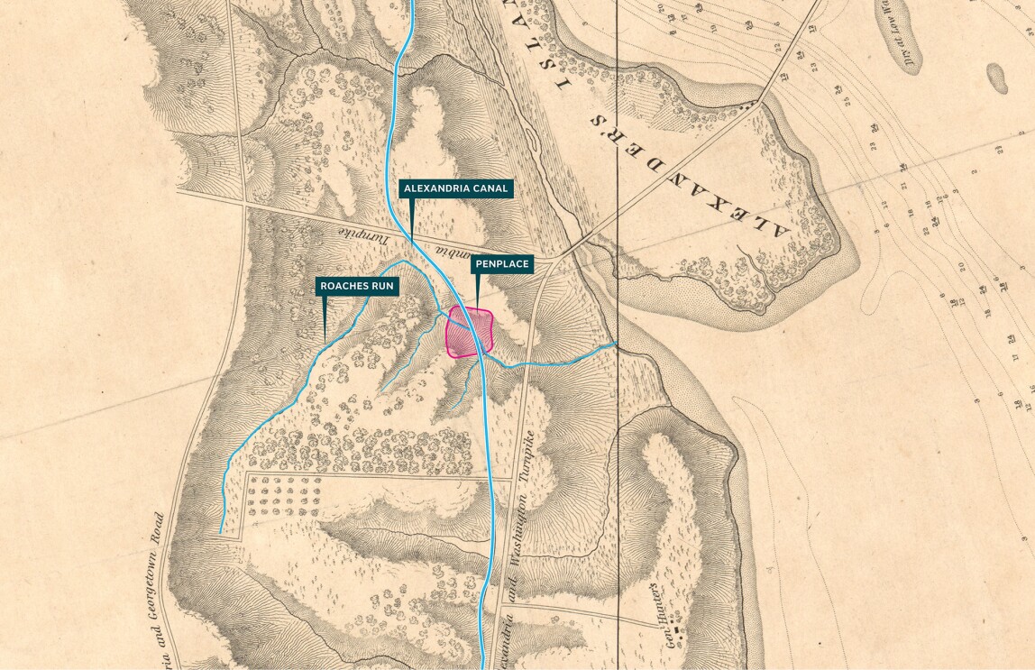 Images showing the planning for the new HQ building in Arlington and how it will resemble natural landscapes.