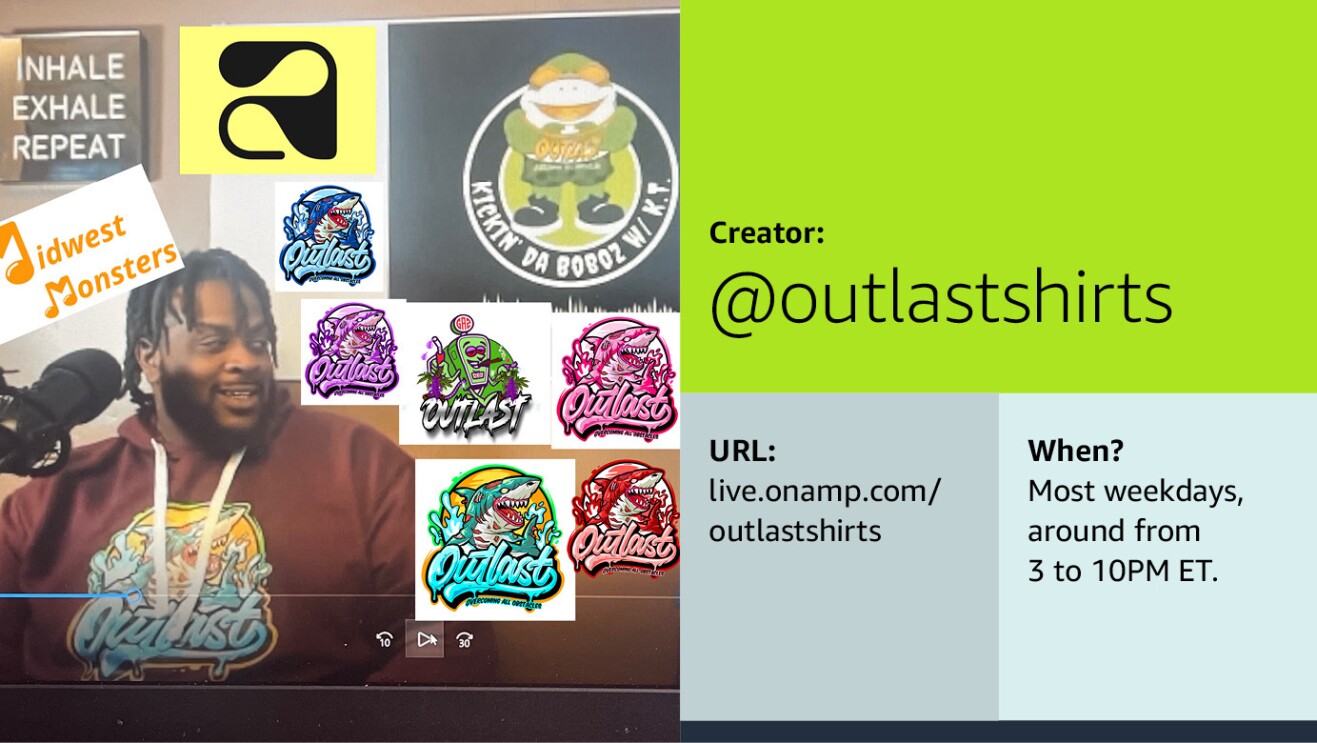 Illustrated images featuring Amp creators