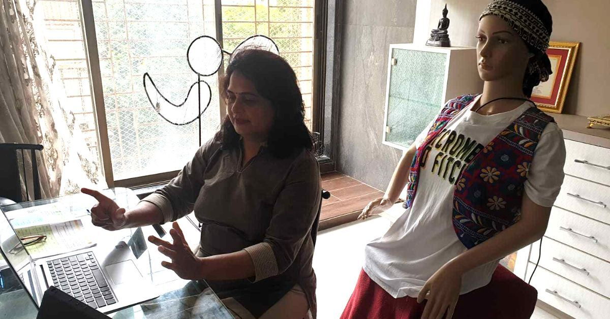Teacher Puja used the mannequin with AI for virtual lectures during the pandemic.