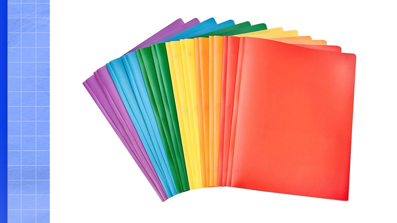 Image of multi-colored heavy-duty folders.