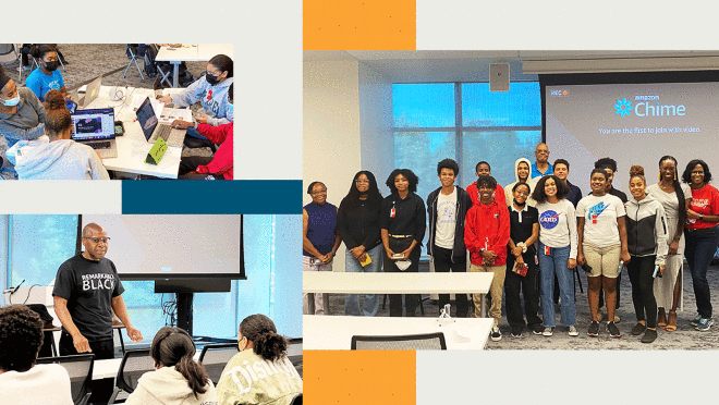 参加亚马逊格林学者暑期项目的学生拼贴画。