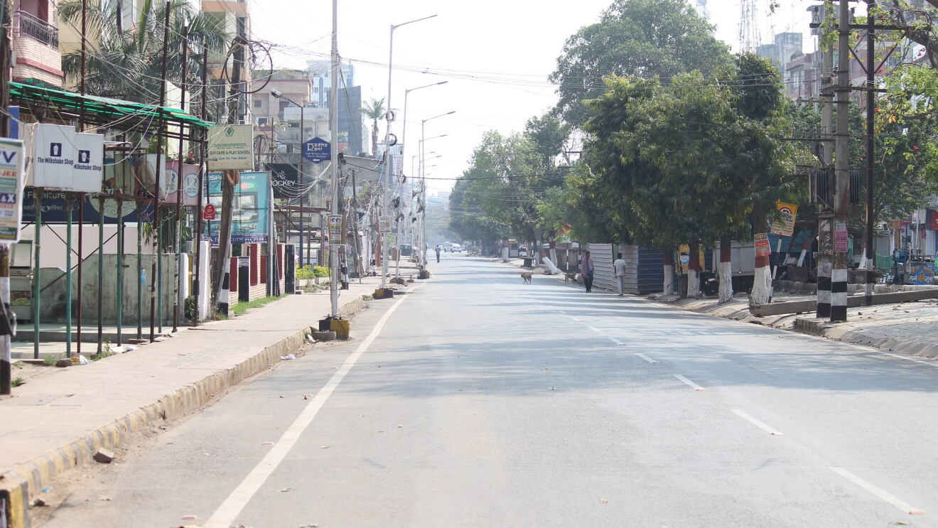 COVID lockdown - an empty street in India