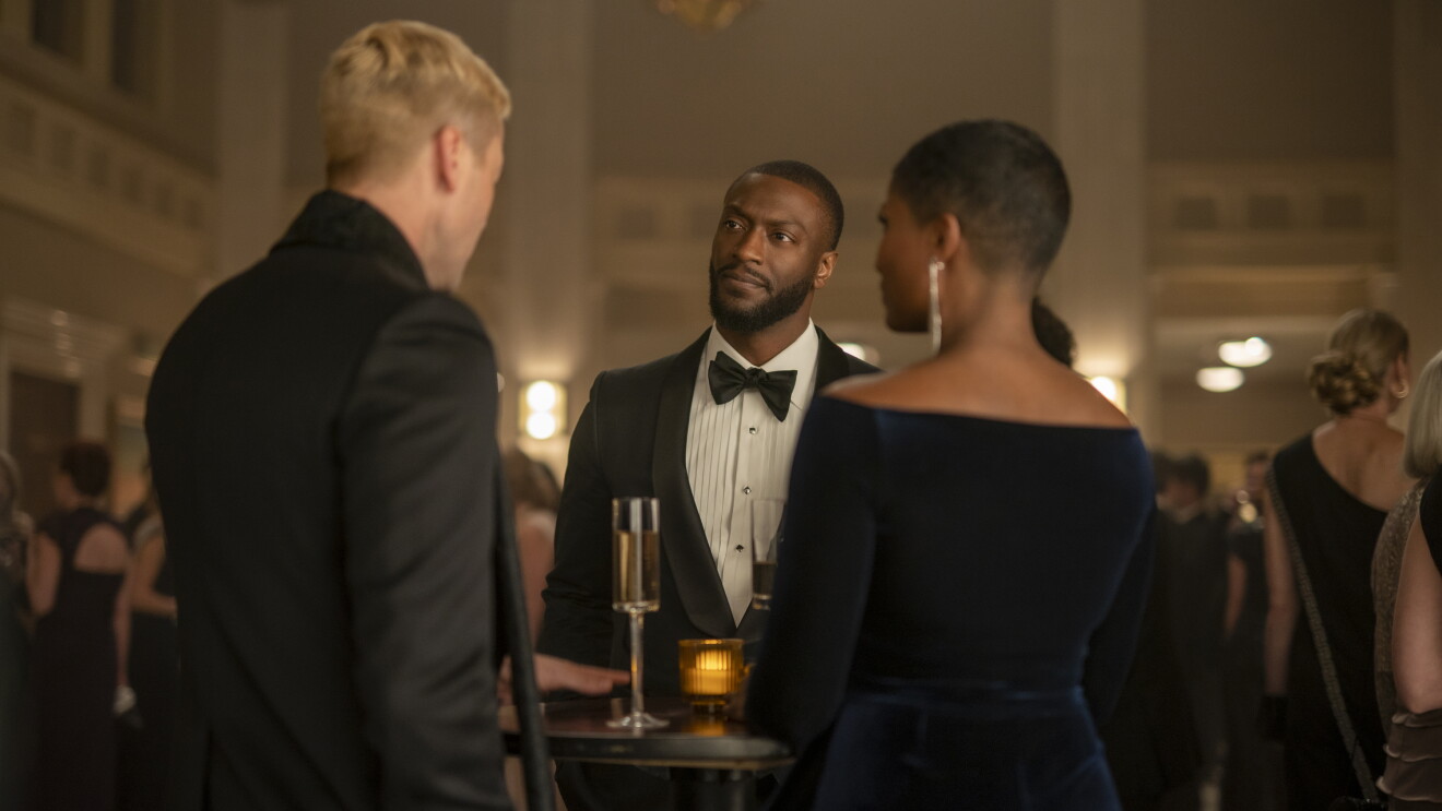 Prime Video’s Cross: Ryan Eggold as Ed Ramsey, Aldis Hodge as Alex Cross, and Samantha Walkes as Elle Monteiro