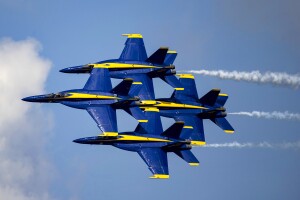 A photo of Blue Angels in flight