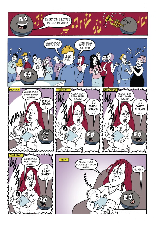 A page from the Alexa Annual in the style of The Beano