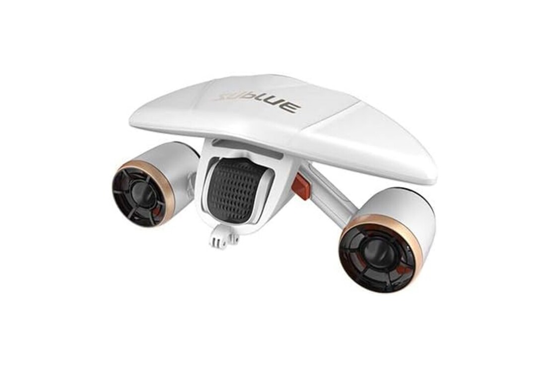 白い水中スクーター左右にスクリューがついている