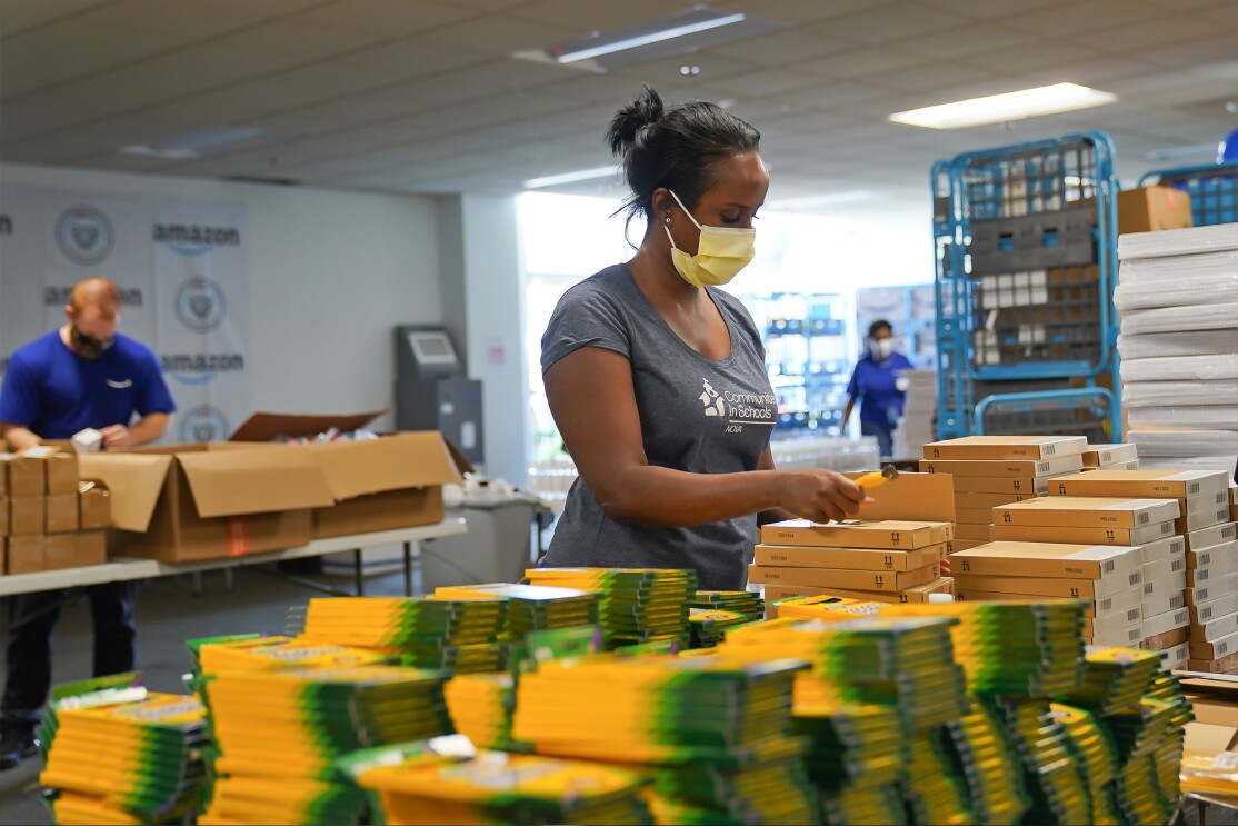 Amazon donates school supplies to support students "Right now needs" at 50+ schools in the Arlington, VA area
