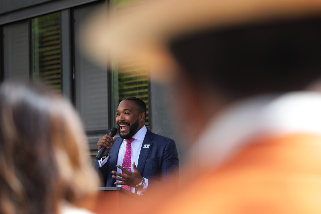 Leaders speak at Mount Baker Village, site of new affordable housing being built with support from Amazon's Housing Equity Fund