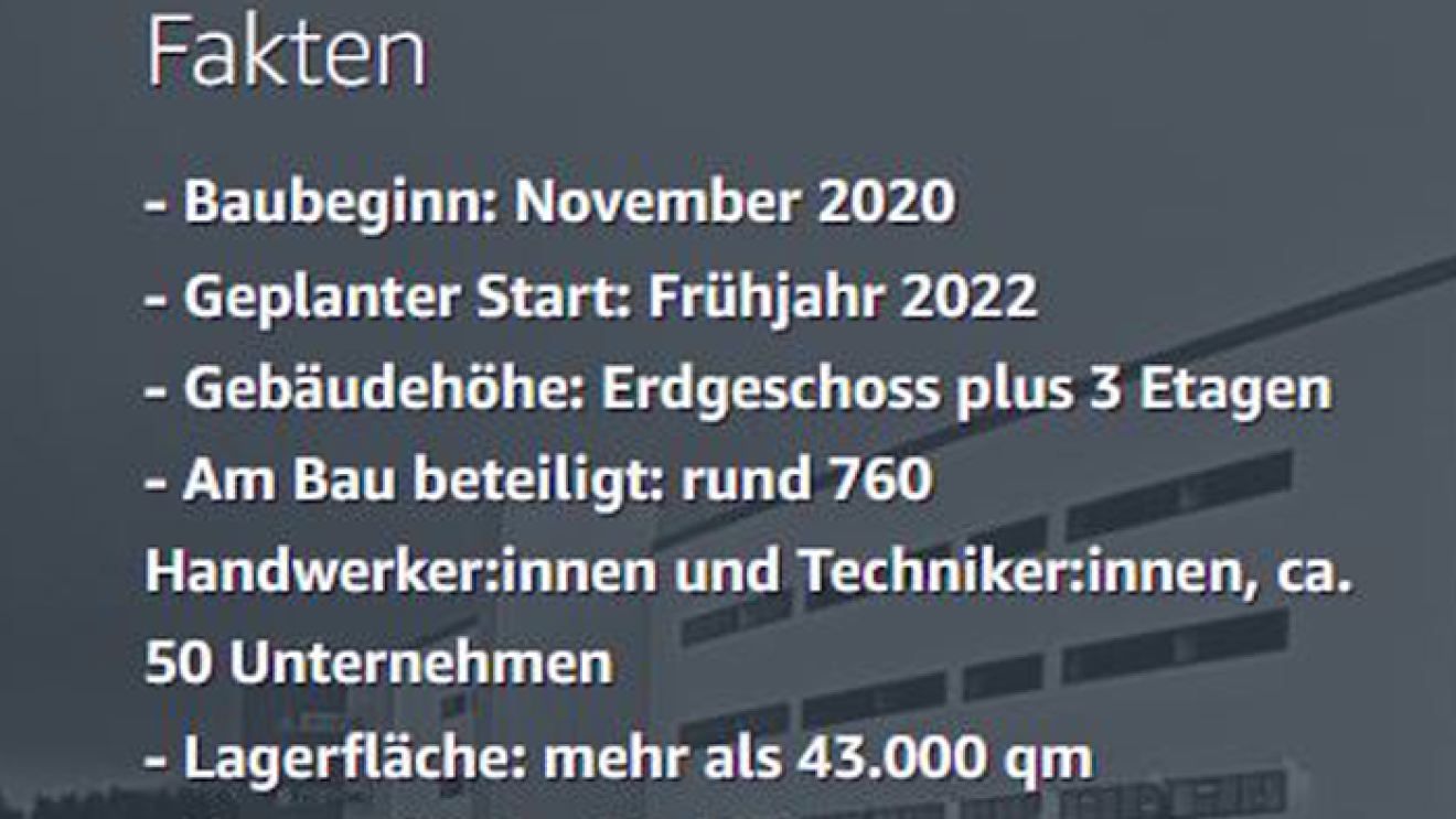 Promo Baustellen des neuen Logistikzentrums in Hof