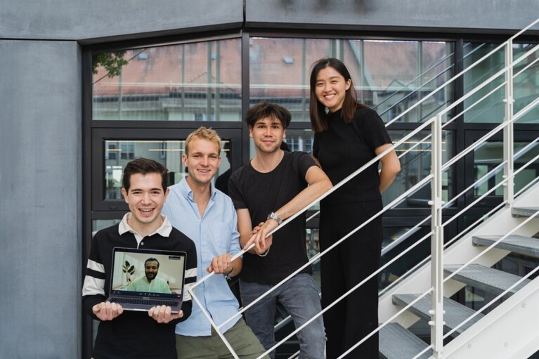 Das Team von CareMates - auf dem Bild: Pablo Valencia Corona, Johannes Kiwi, Dylan Gruner, Sunny Chen