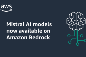 A graphic that states, "Mistral AI models now available on Amazon Bedrock".