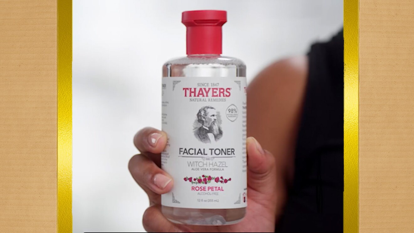 Thayers Facial Toner bottle with rose petal scent