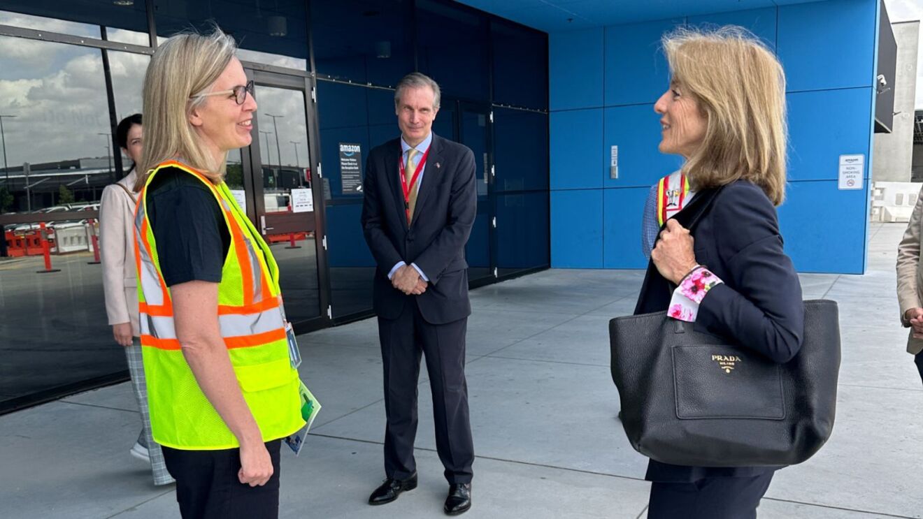 U.S. Ambassador to Australia Caroline Kennedy arriving at BWU2 for a visit.