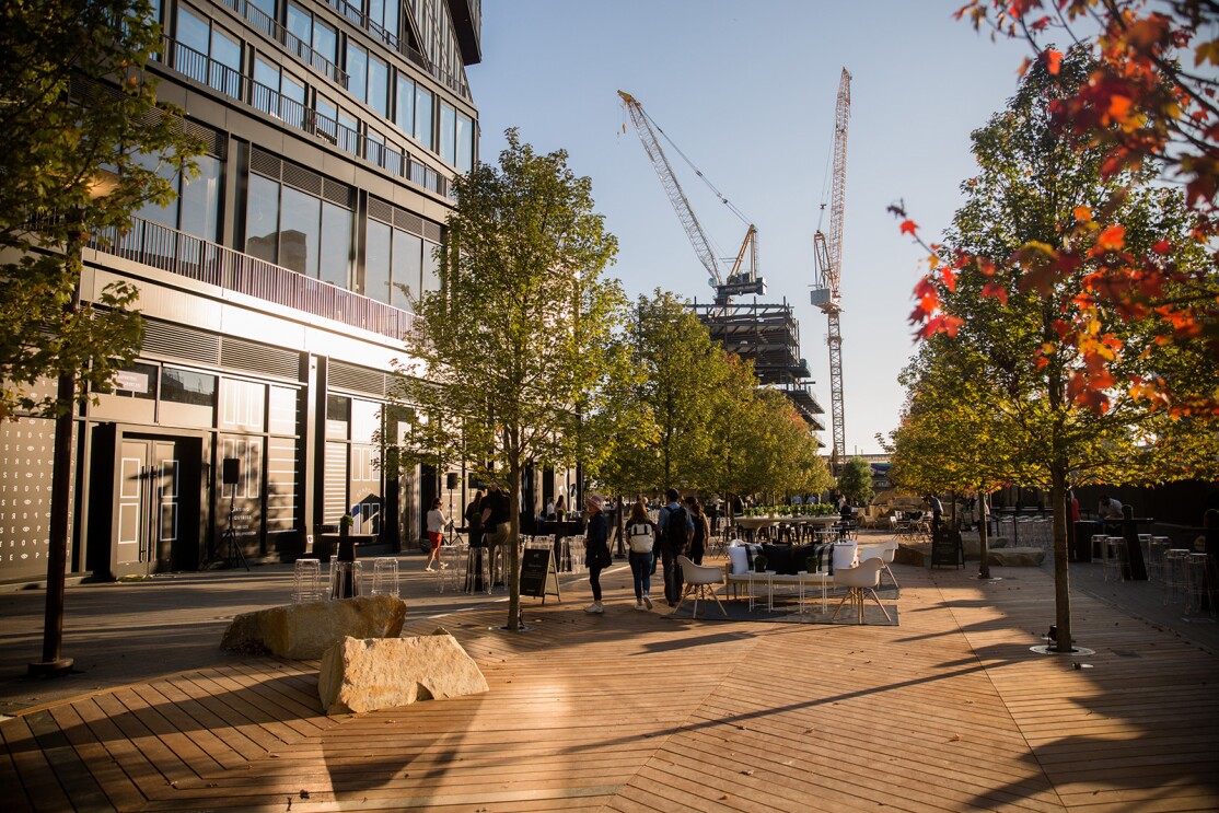 An image of the Amazon office building in Boston, Massachusetts