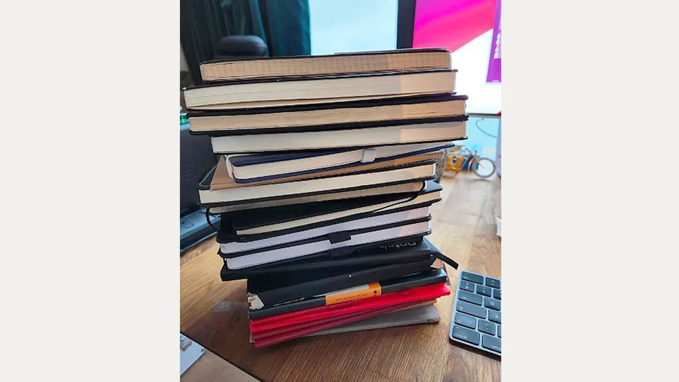 A stack of Werner’s notebooks.