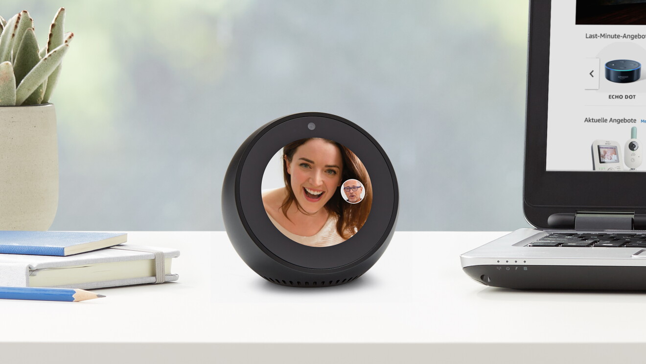 Amazon Echo Spot device in use