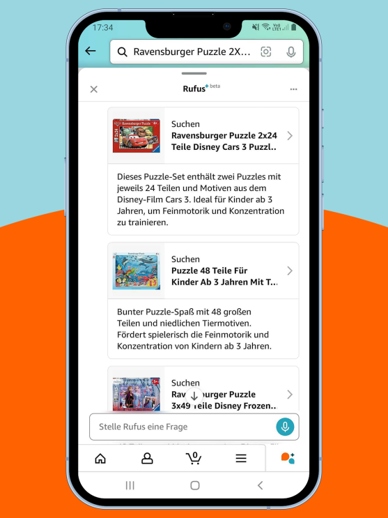 Amazon Shopping App auf dem Mobiltelefon