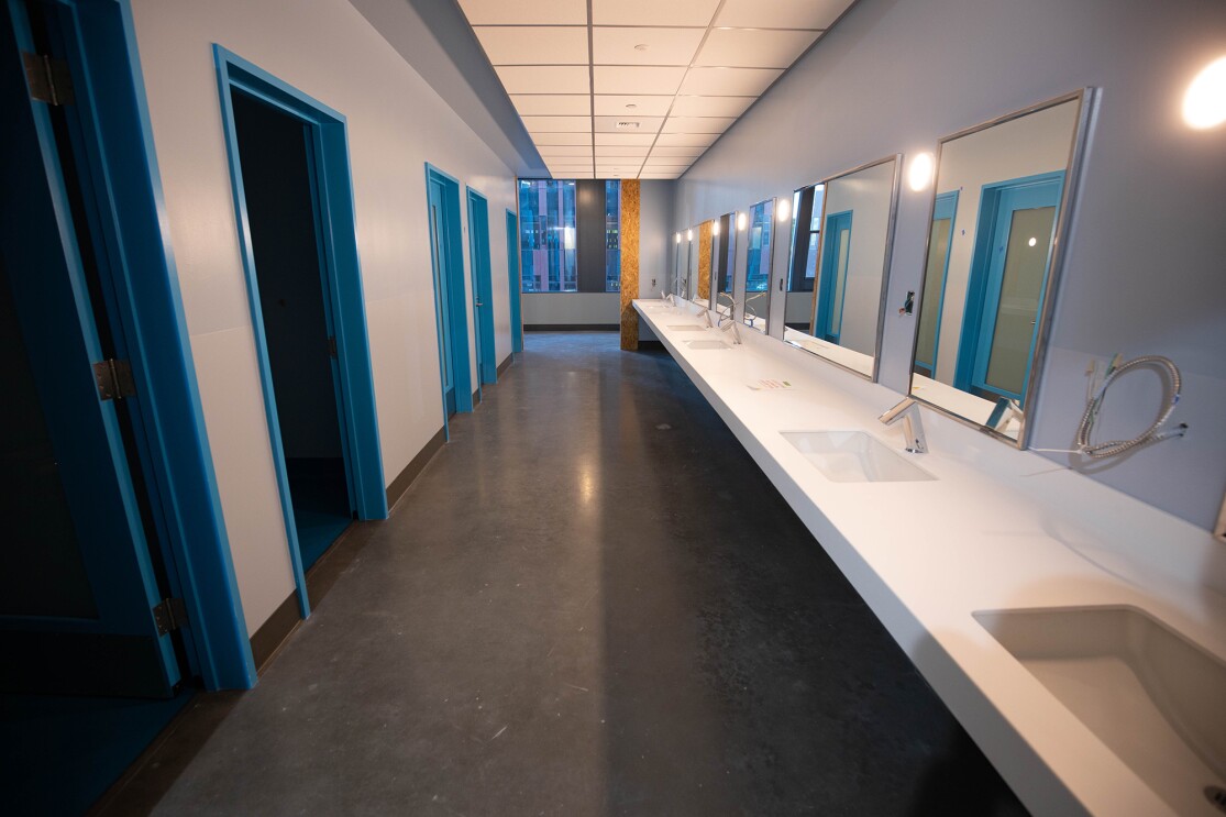Images from inside the new Mary's Place Family Center being built on Amazon's Seattle campus