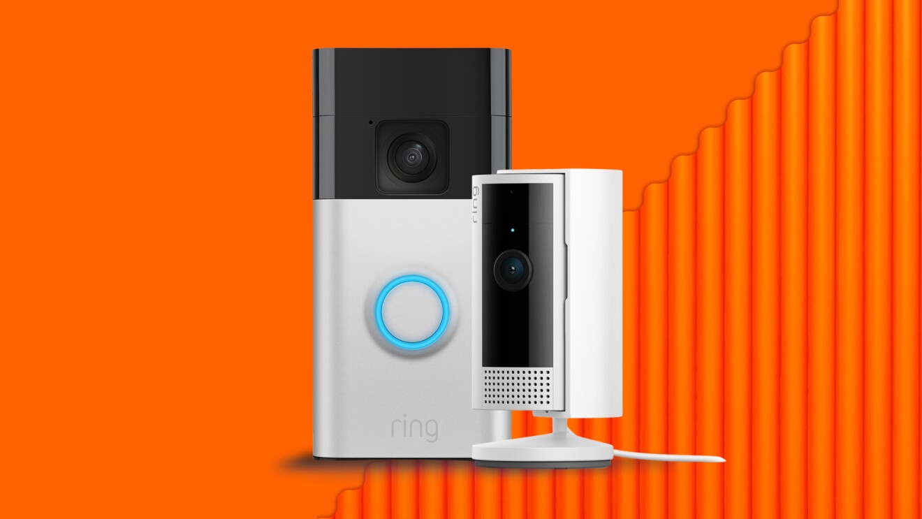 Ring Battery Video Doorbell against an orange background for Black Friday 2025 sale