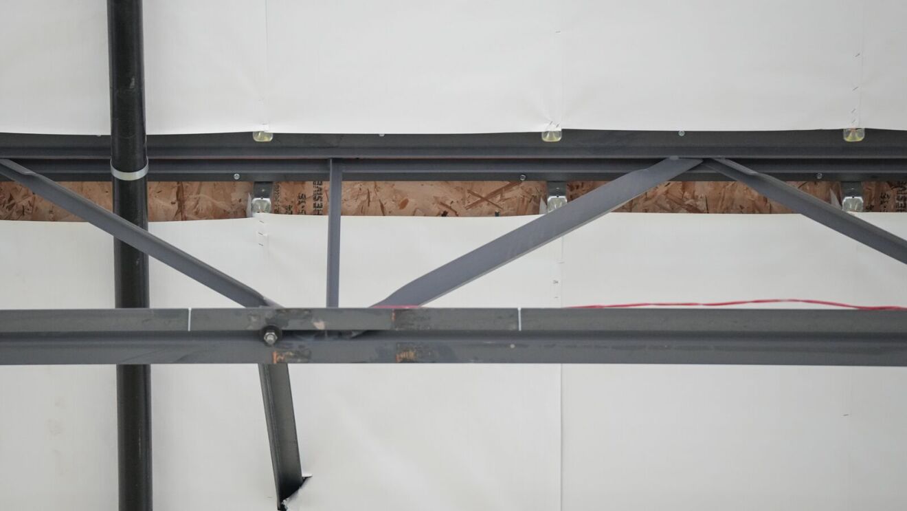 Steel frame construction with exposed wooden panels
