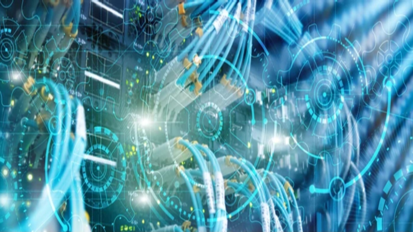images of a high performance computer superimposed with gear wheels