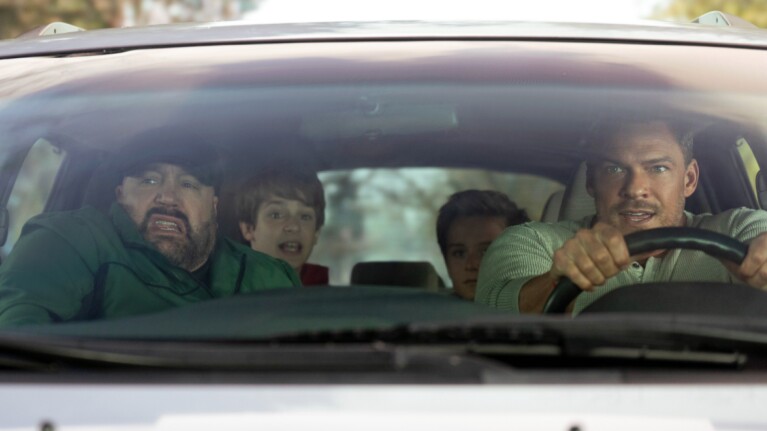 Play Date ensemble driving in a car