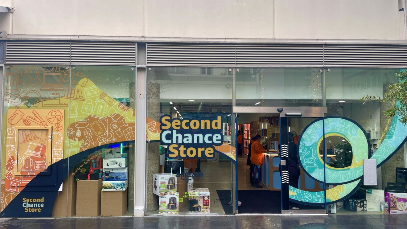Colourful Amazon Second Chance storefront 