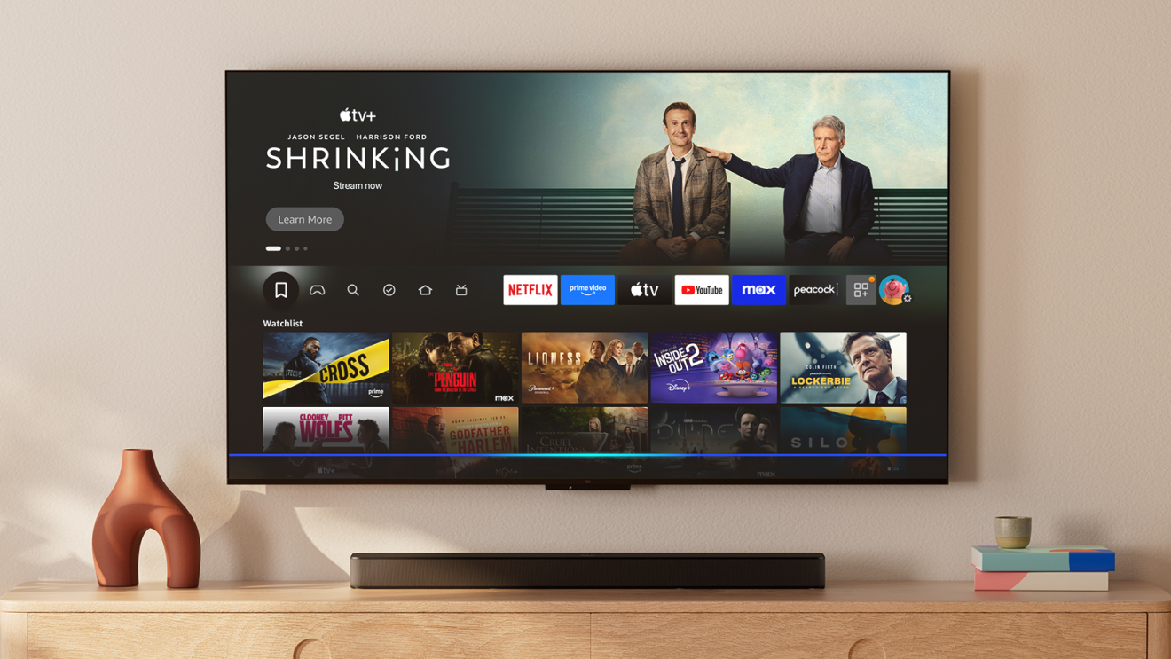 Streaming options displayed on a Fire TV Omni Mini-LED Series.