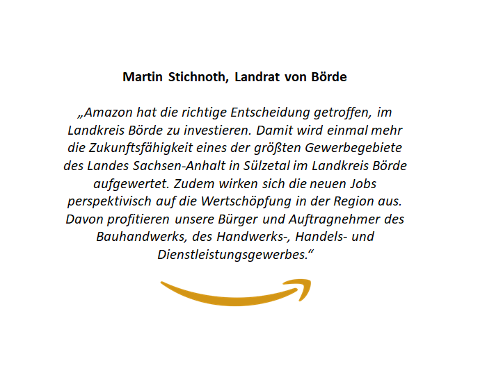 Zitate anlässlich der Eröffnung des neuen Logistikzentrums in Sülzetal