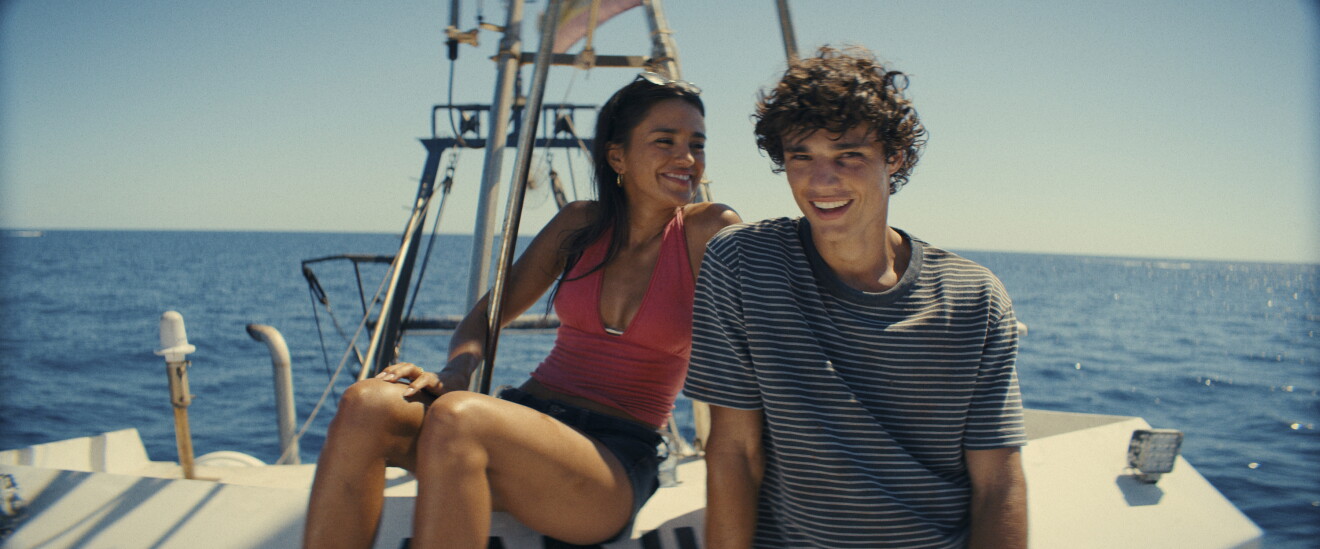 two people on a boat