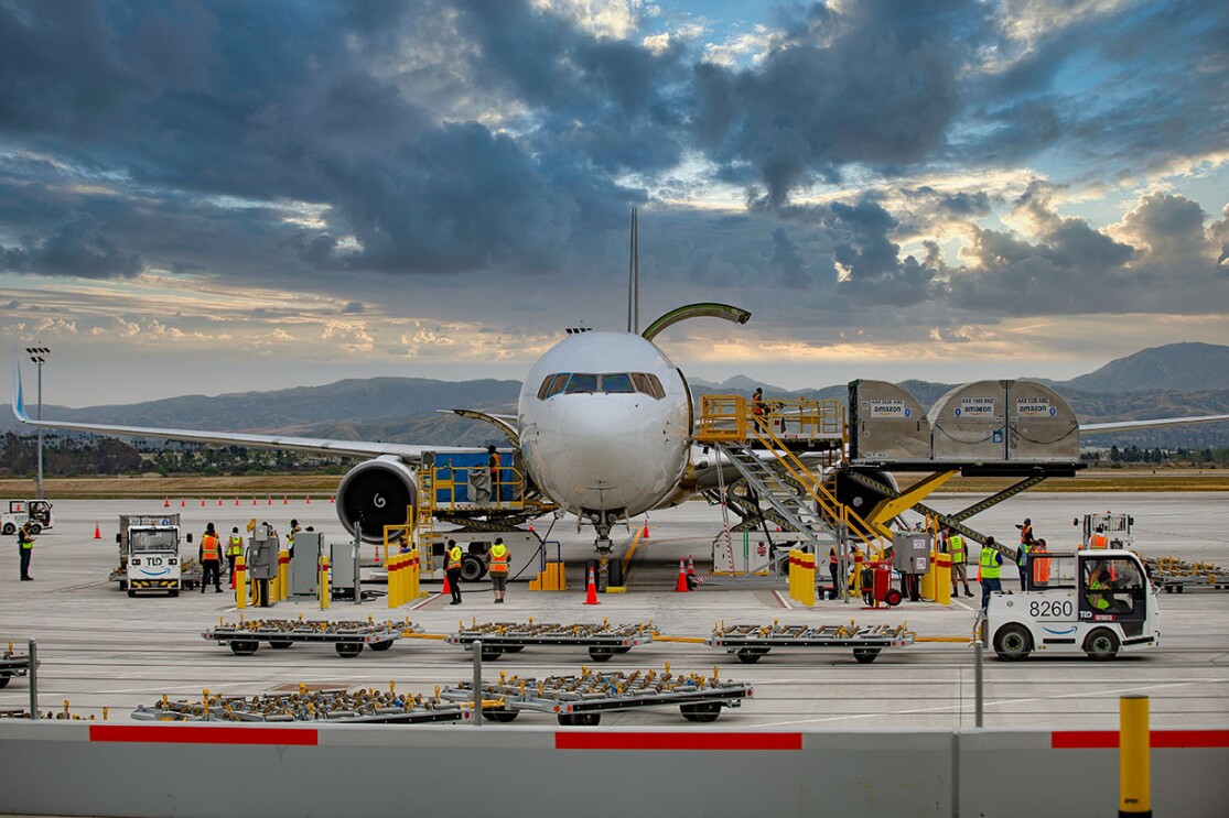 Amazon employees at the new San Bernardino Amazon Air location 