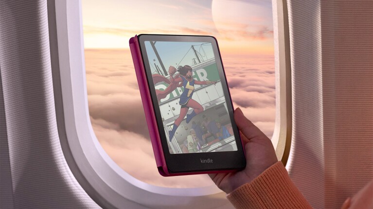 Amazon Kindle Colorsoft device displaying image from book