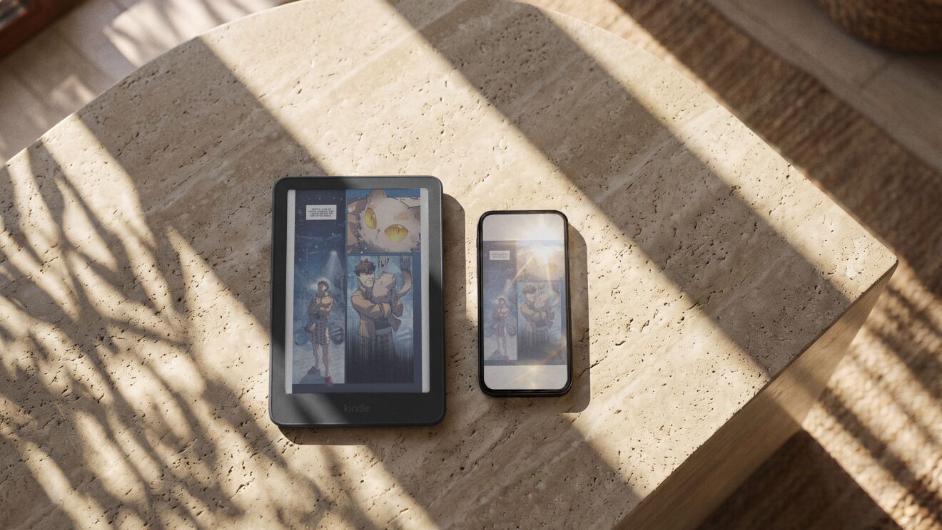 Amazon photo of the 2026 Kindle Colorsoft displaying a color page