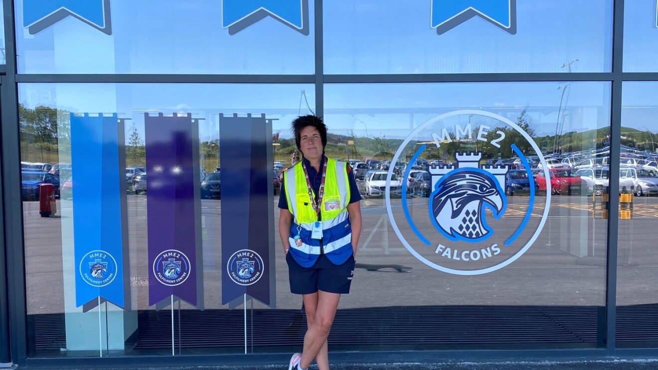 Vicky Wales, Fulfilment Centre Manager, Amazon outside of the fulfilment centre