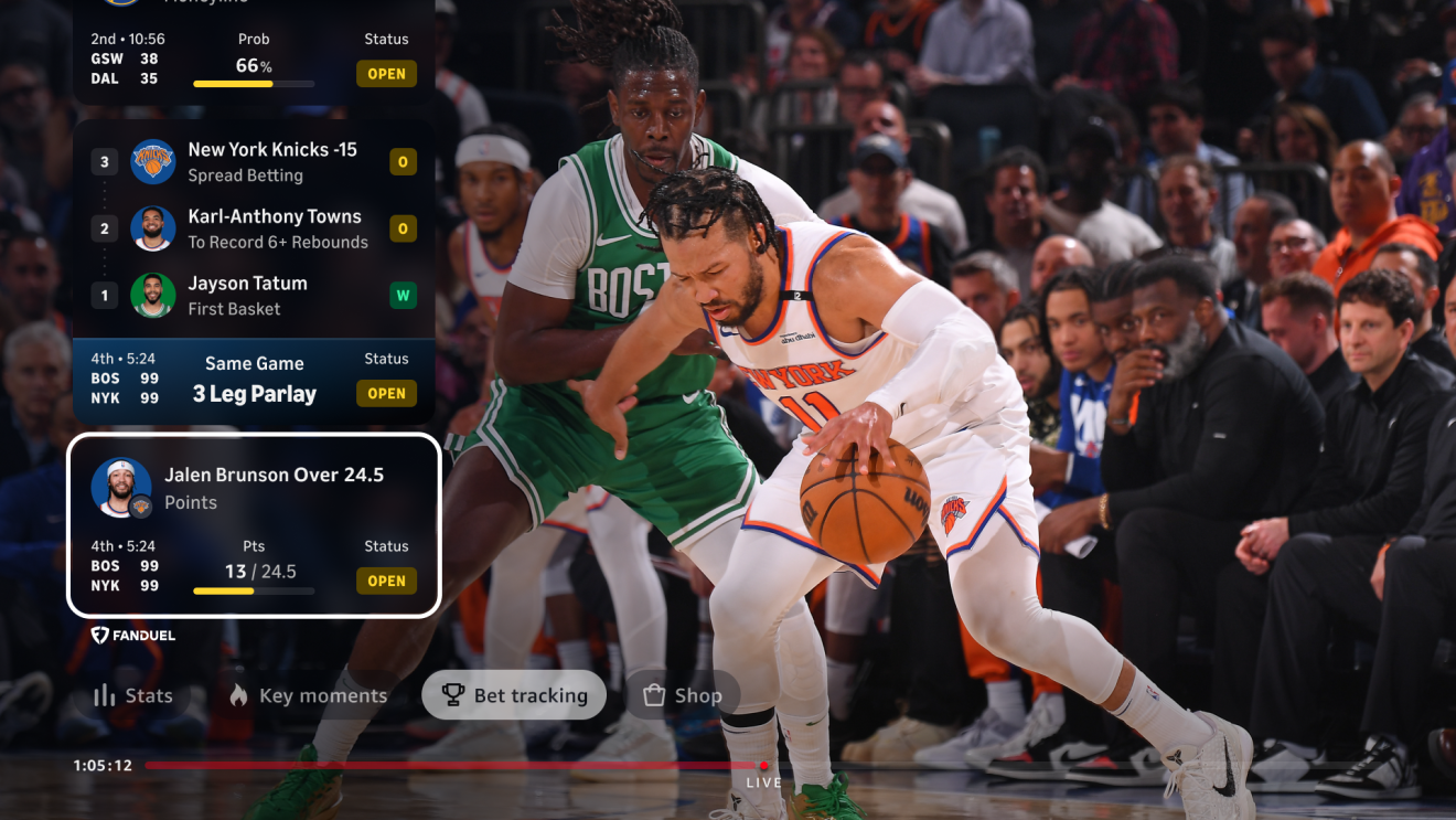 Bet tracking photo for NBA on Prime.