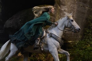 Morfydd Clark as Galadriel in The Lord of the Rings: The Rings of Power on Prime Video