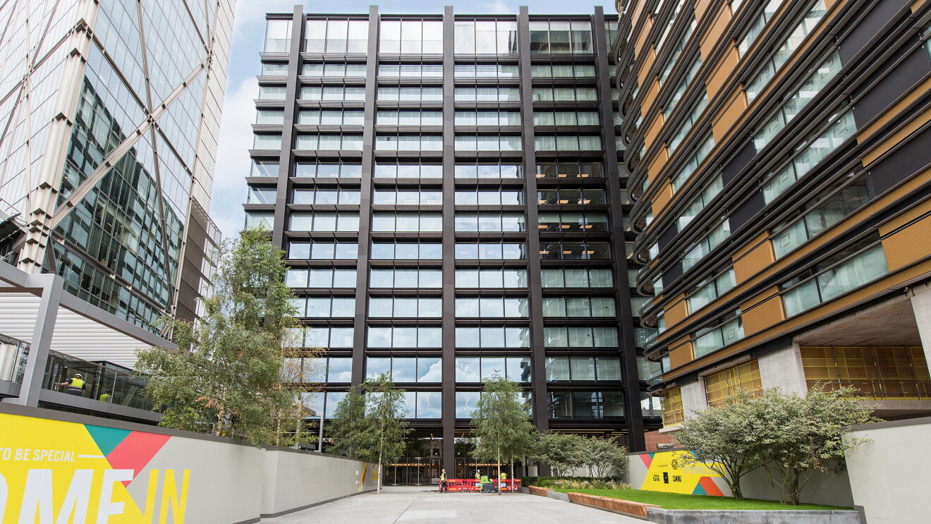 An outdoor image of the Amazon UK Head Office