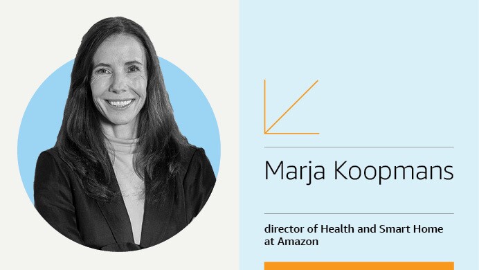 A bio card for Marja Koopmans, director of Health and Smart Home at Amazon.