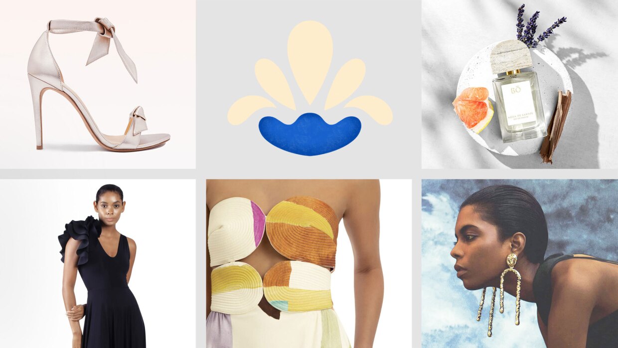 Un collage de ropa y accesorios de las tiendas de lujo de Amazon.