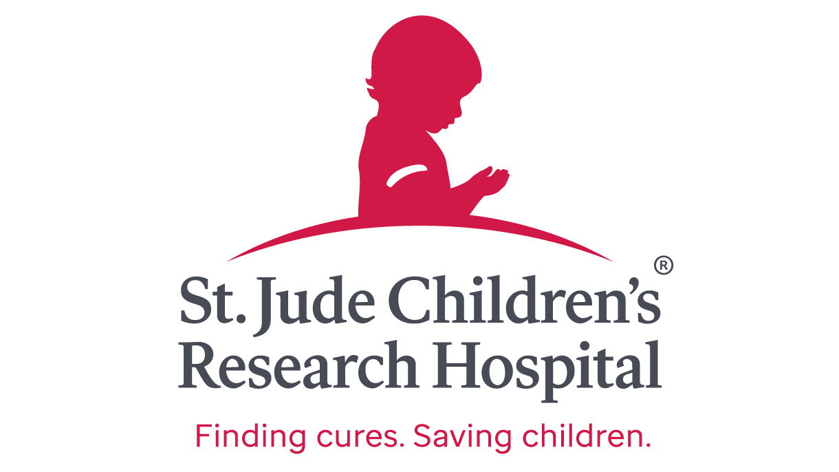 An image of the logo for St. Jude Children's Research Hospital. The hospital's slogan reads "Finding cures. Saving children."