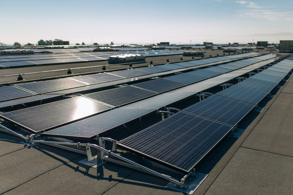 Solar panel installation at Amazon