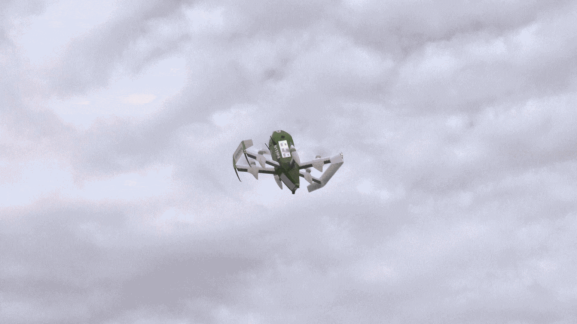 A GIF of Amazon's new MK30 delivery drone descending onto an airstrip.