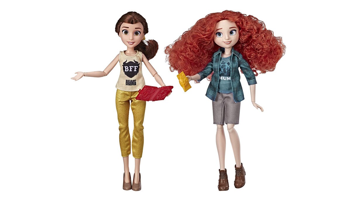 an image of two dolls--one is Belle dressed in casual clothing