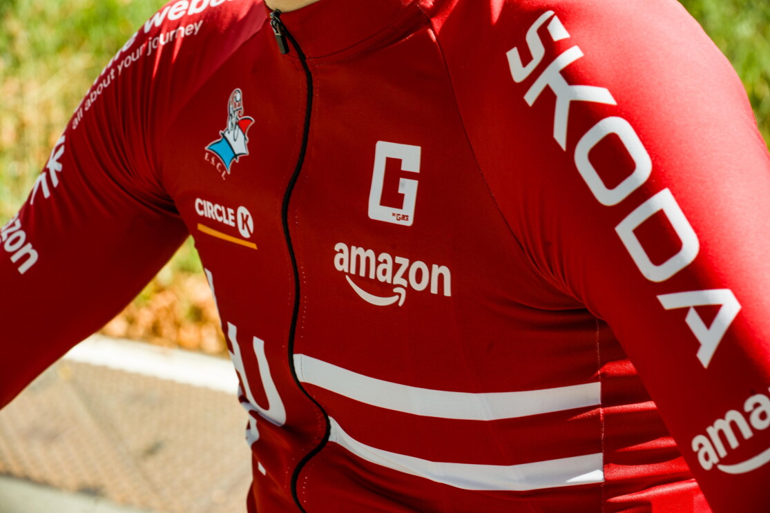 FSCL cyclist with the Amazon logo.
